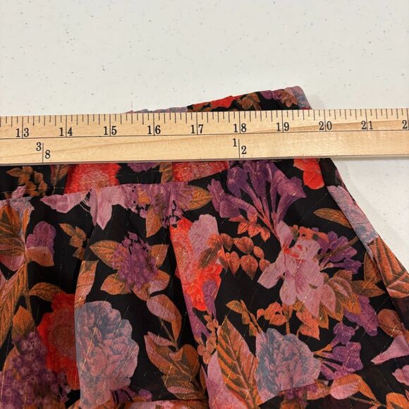 Torrid 2 Black Pink Floral Tiered Mini Skirt Ruffles Skater 2X Whimsigoth Flirty - Picture 5 of 7